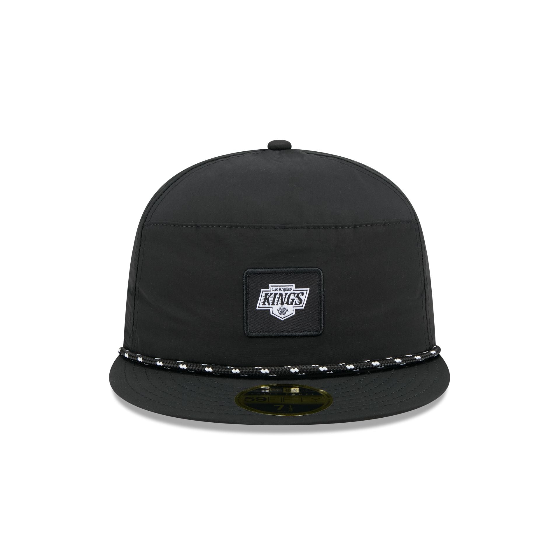Los Angeles Kings Black Poly Rope Split Panel 59FIFTY Fitted Hat
