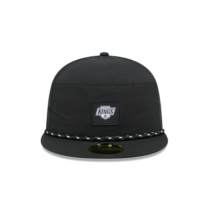 Los Angeles Kings Black Poly Rope Split Panel 59FIFTY Fitted Hat