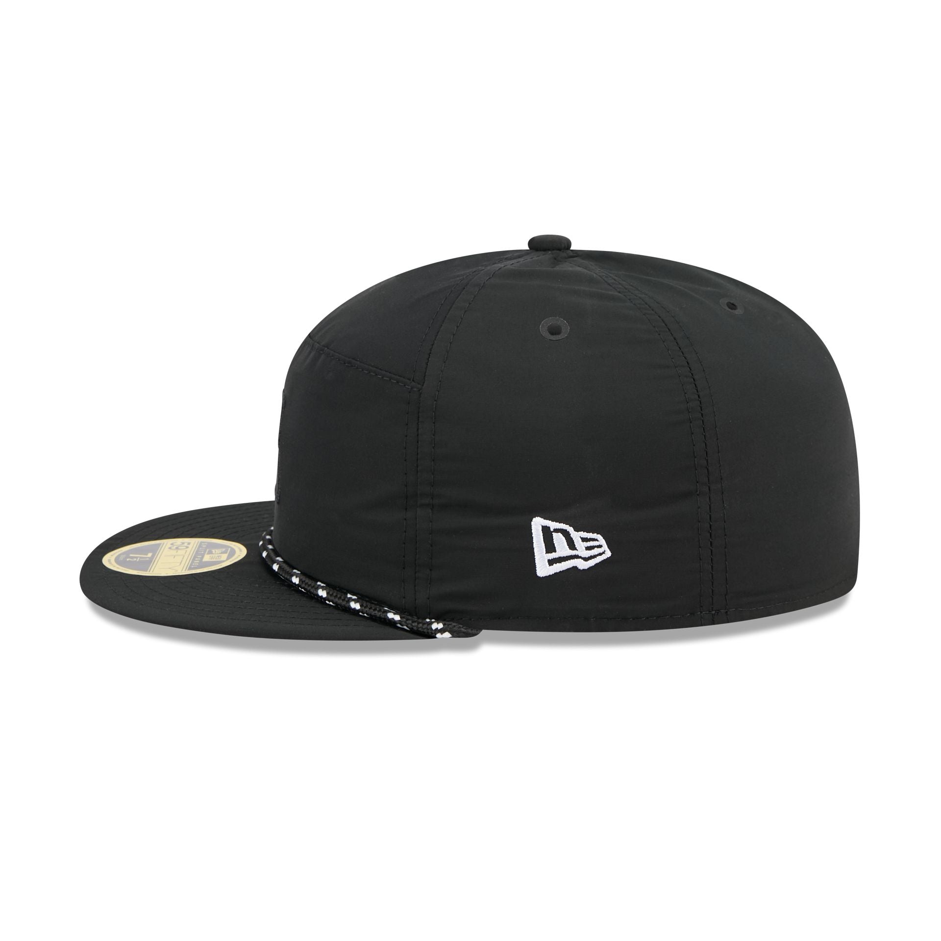 Los Angeles Kings Black Poly Rope Split Panel 59FIFTY Fitted Hat
