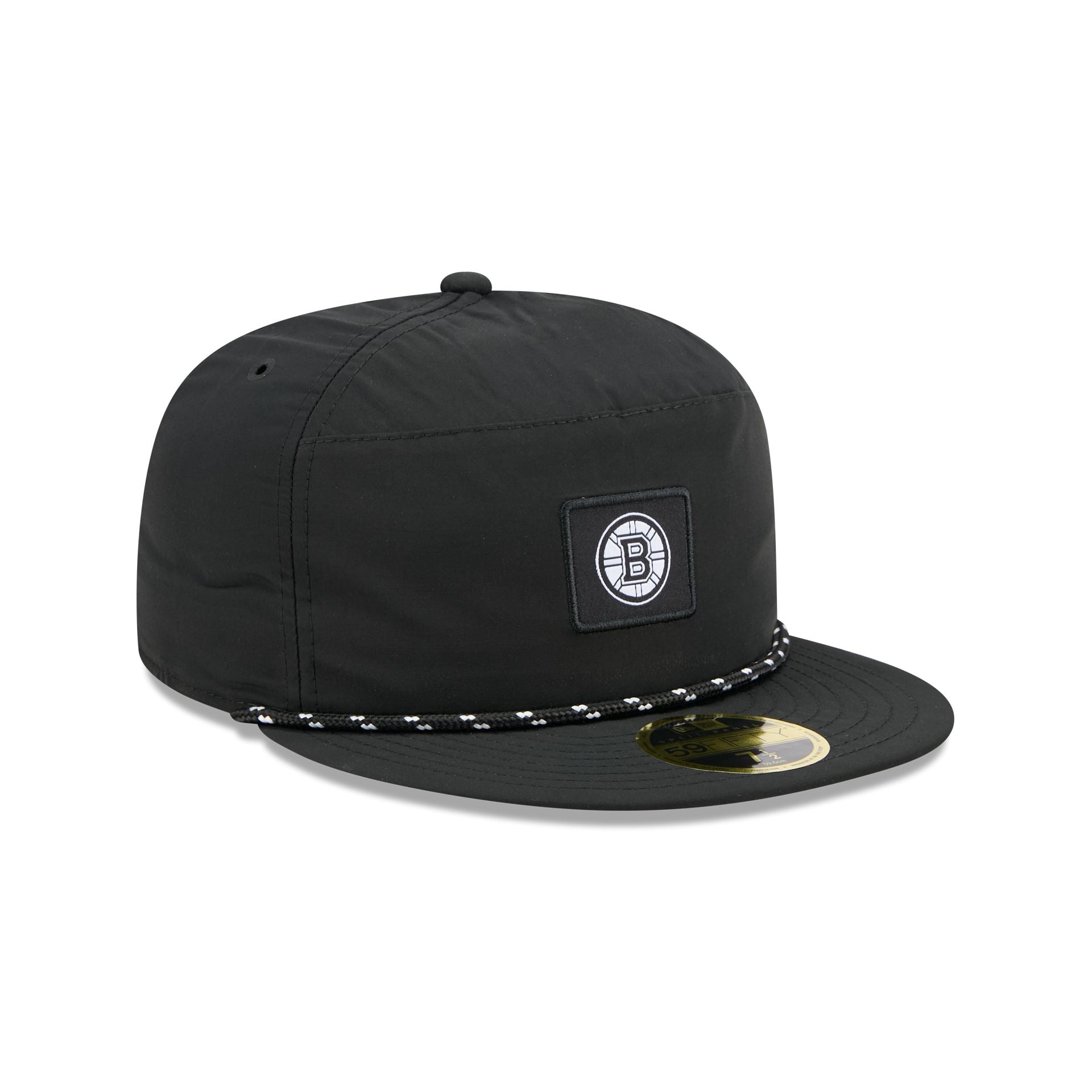 Boston Bruins Black Poly Rope Split Panel 59FIFTY Fitted Hat