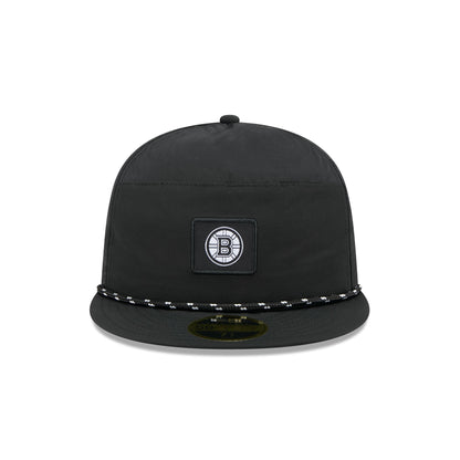 Boston Bruins Black Poly Rope Split Panel 59FIFTY Fitted Hat