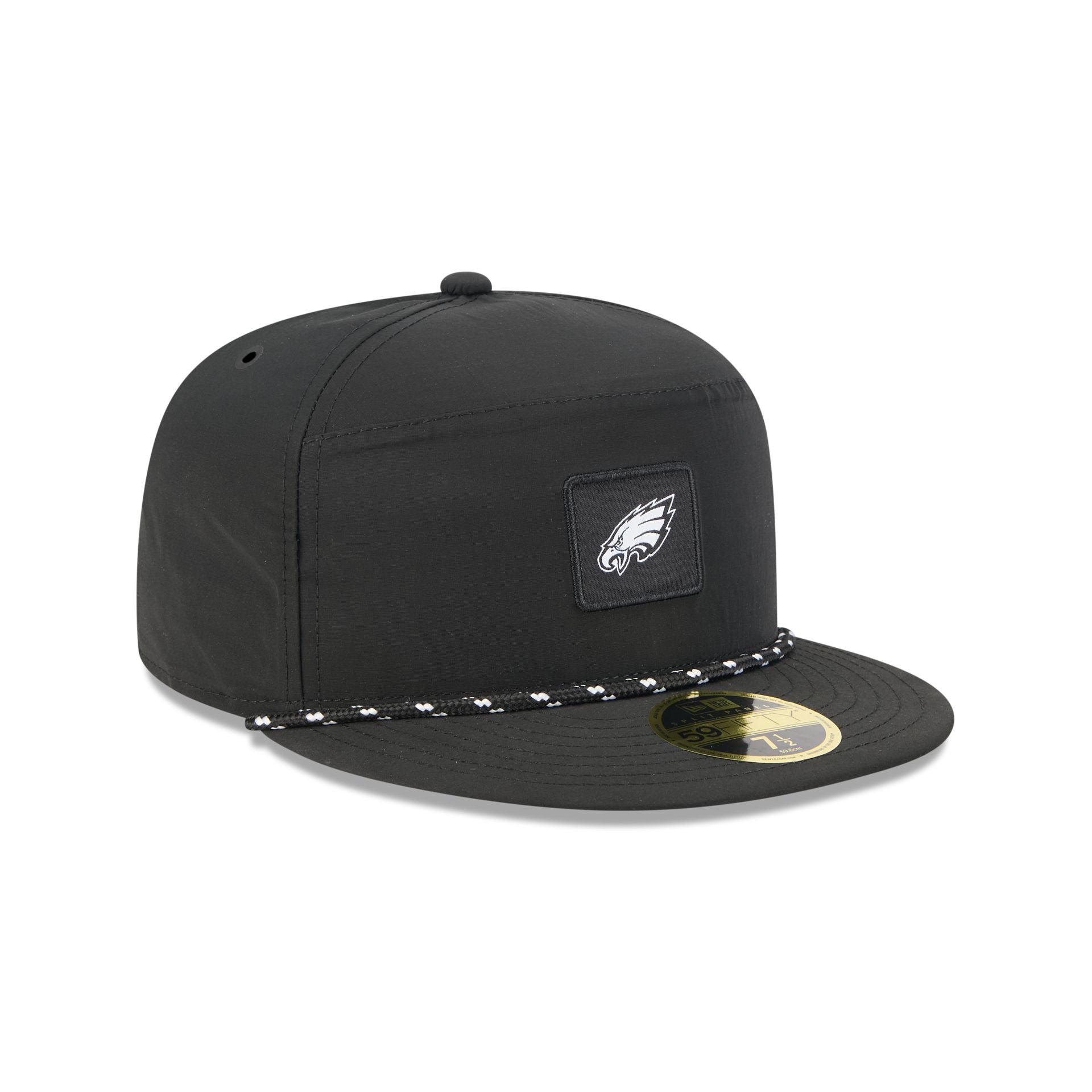 Philadelphia Eagles Black Poly Rope Split Panel 59FIFTY Fitted Hat