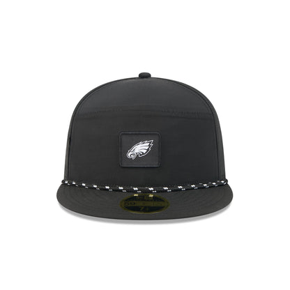 Philadelphia Eagles Black Poly Rope Split Panel 59FIFTY Fitted Hat
