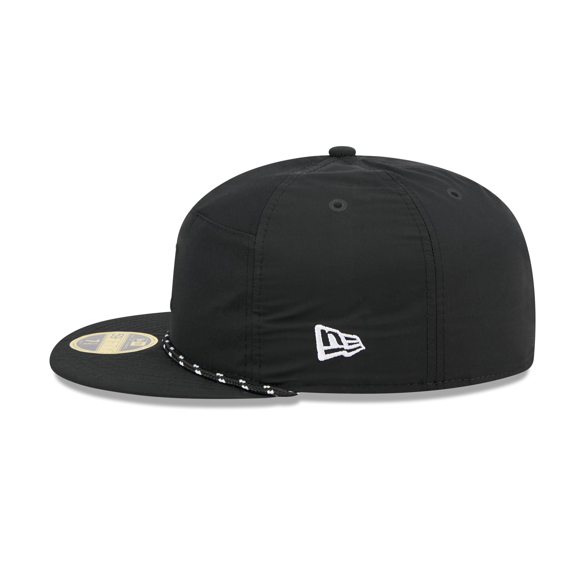 New York Yankees Black Poly Rope Split Panel 59FIFTY Fitted Hat