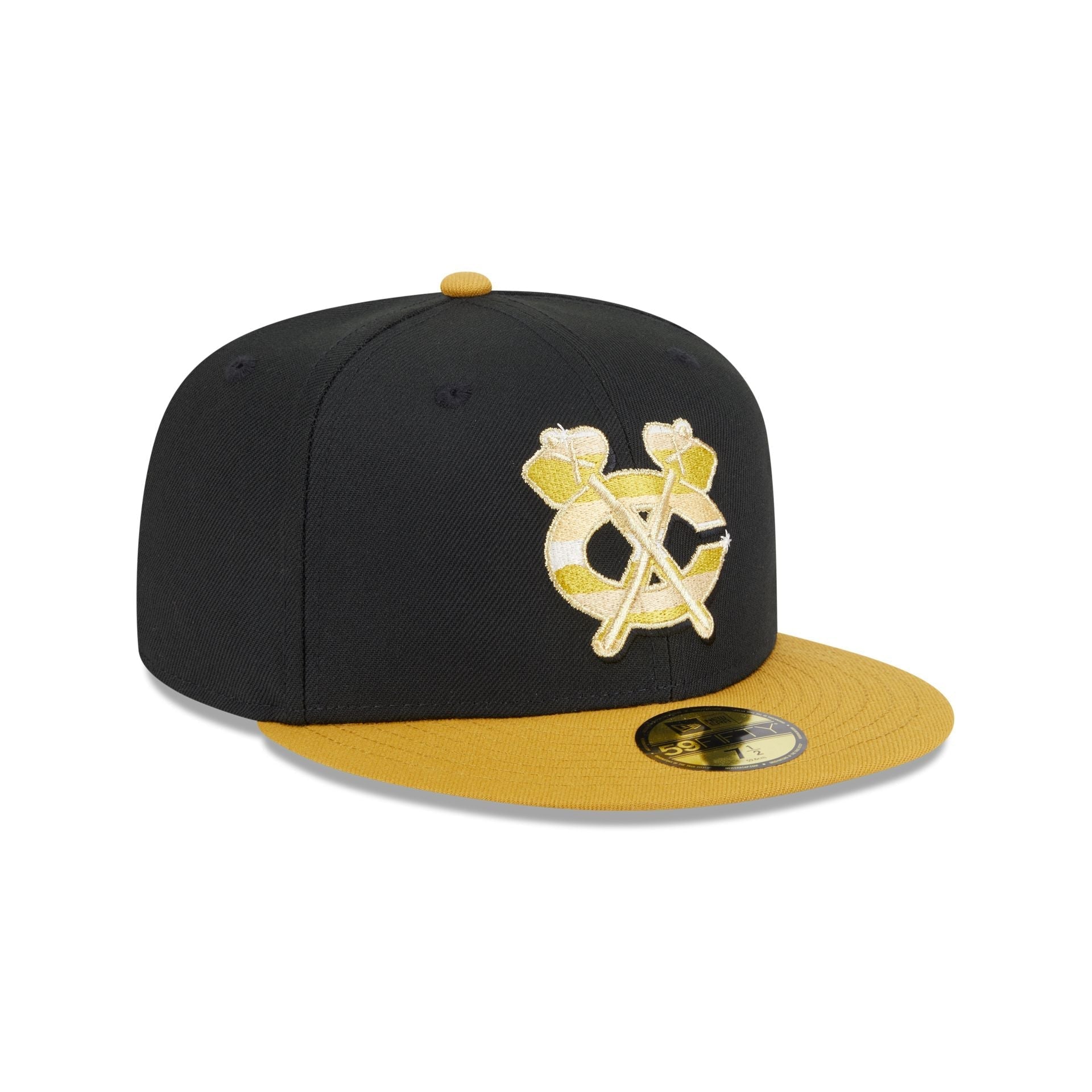 Chicago Blackhawks Metallic Gold Logo 59FIFTY Fitted Hat
