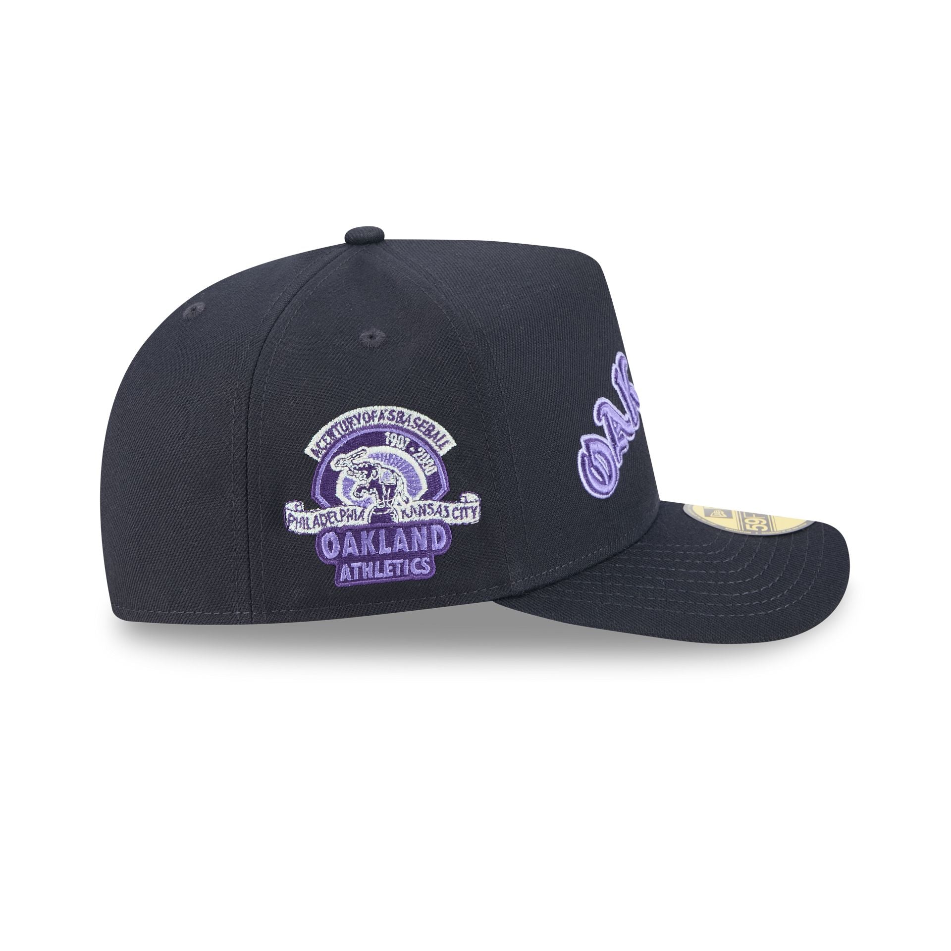 Oakland Athletics Navy Lavender 59FIFTY A-Frame Fitted Hat