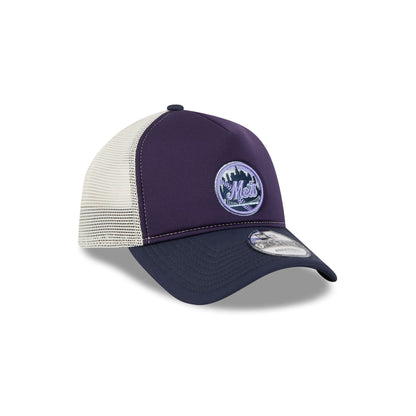 New York Mets Navy Purple 9FORTY A-Frame Trucker Hat