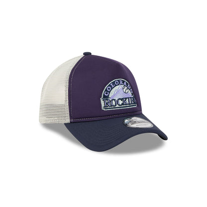 Colorado Rockies Navy Purple 9FORTY A-Frame Trucker Hat