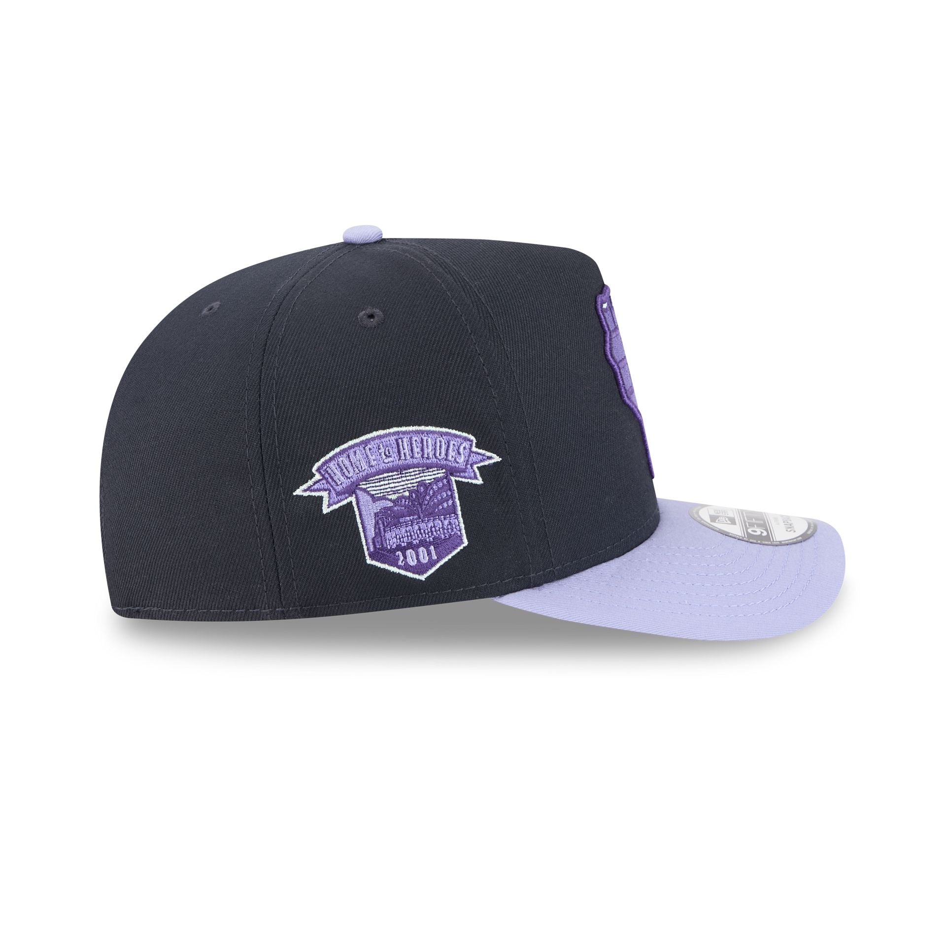 Milwaukee Brewers Navy Lavender 9FIFTY A-Frame Snapback Hat