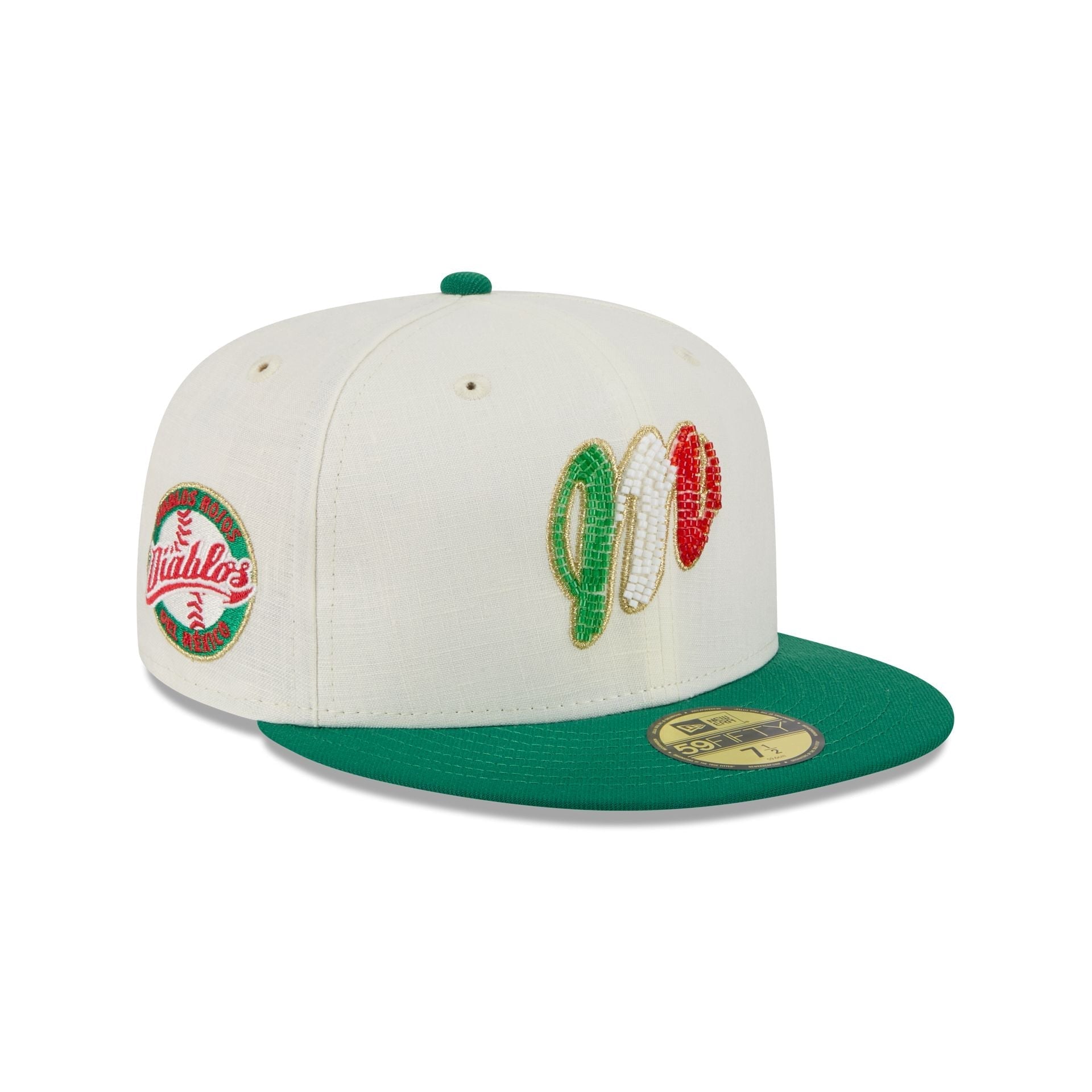 Diablos Rojos del M��xico Beaded Linen 59FIFTY Fitted Hat