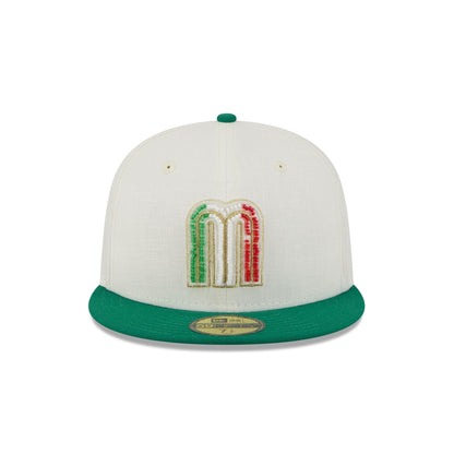 Mexico Baseball Beaded Linen 59FIFTY Fitted Hat