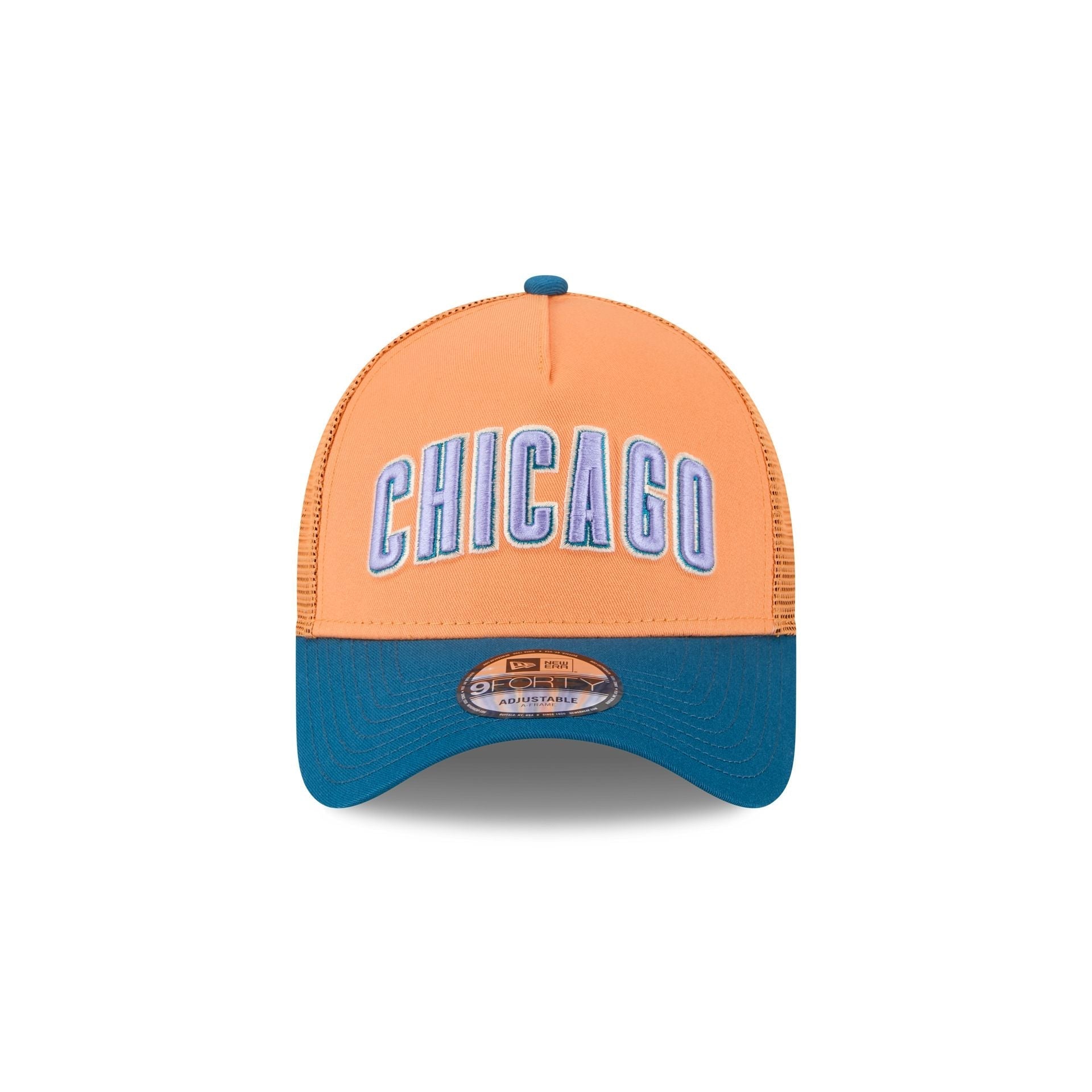 Chicago Cubs Orange Glaze 9FORTY A-Frame Trucker Hat