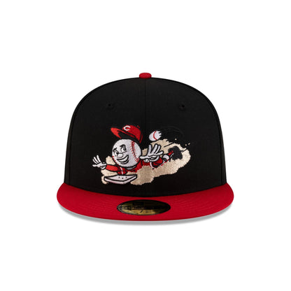 Cincinnati Reds Mascot Black 59FIFTY Fitted Hat