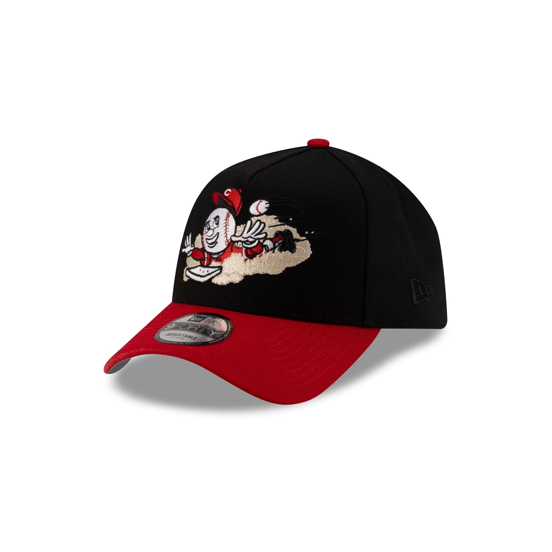 Cincinnati Reds Mascot Black 9FORTY A-Frame Snapback Hat