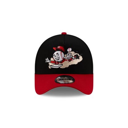 Cincinnati Reds Mascot Black 9FORTY A-Frame Snapback Hat